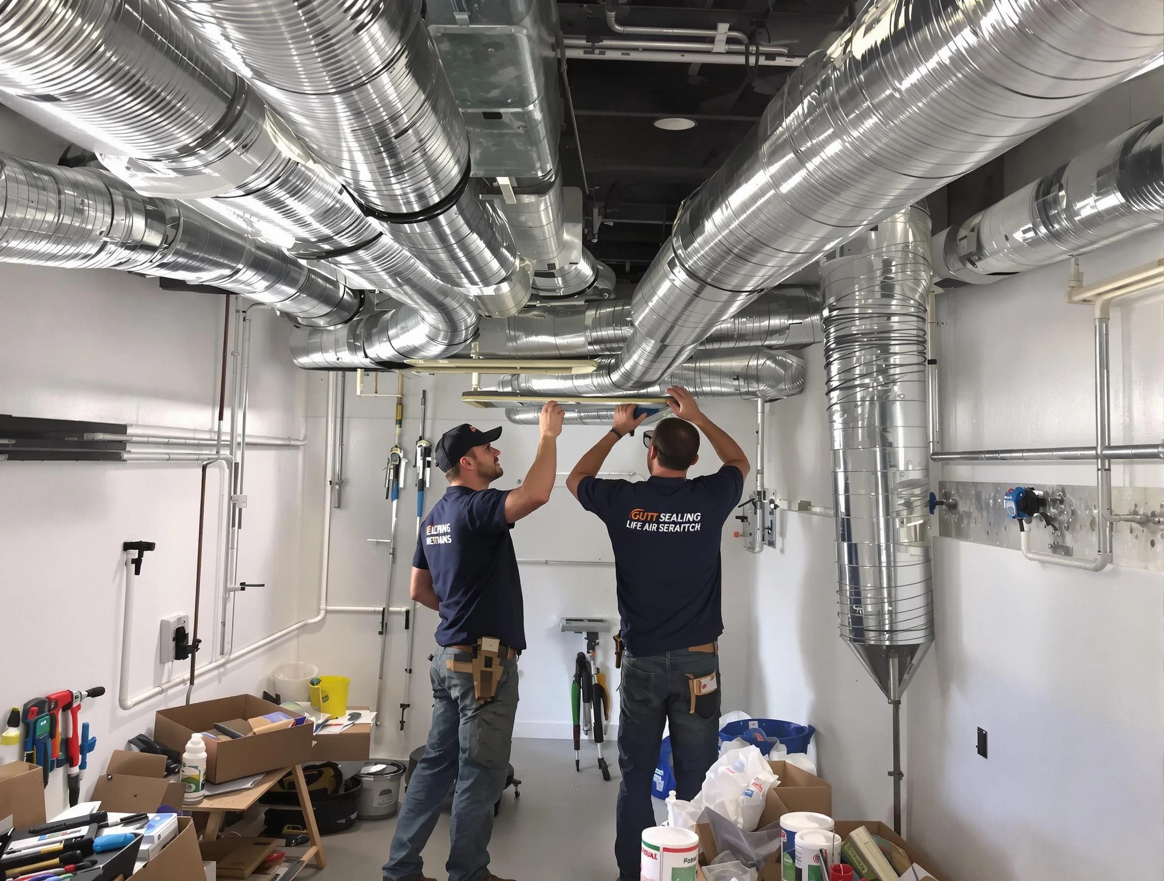 Chester Air Duct Cleaning technician applying professional duct sealing solutions in Chester
