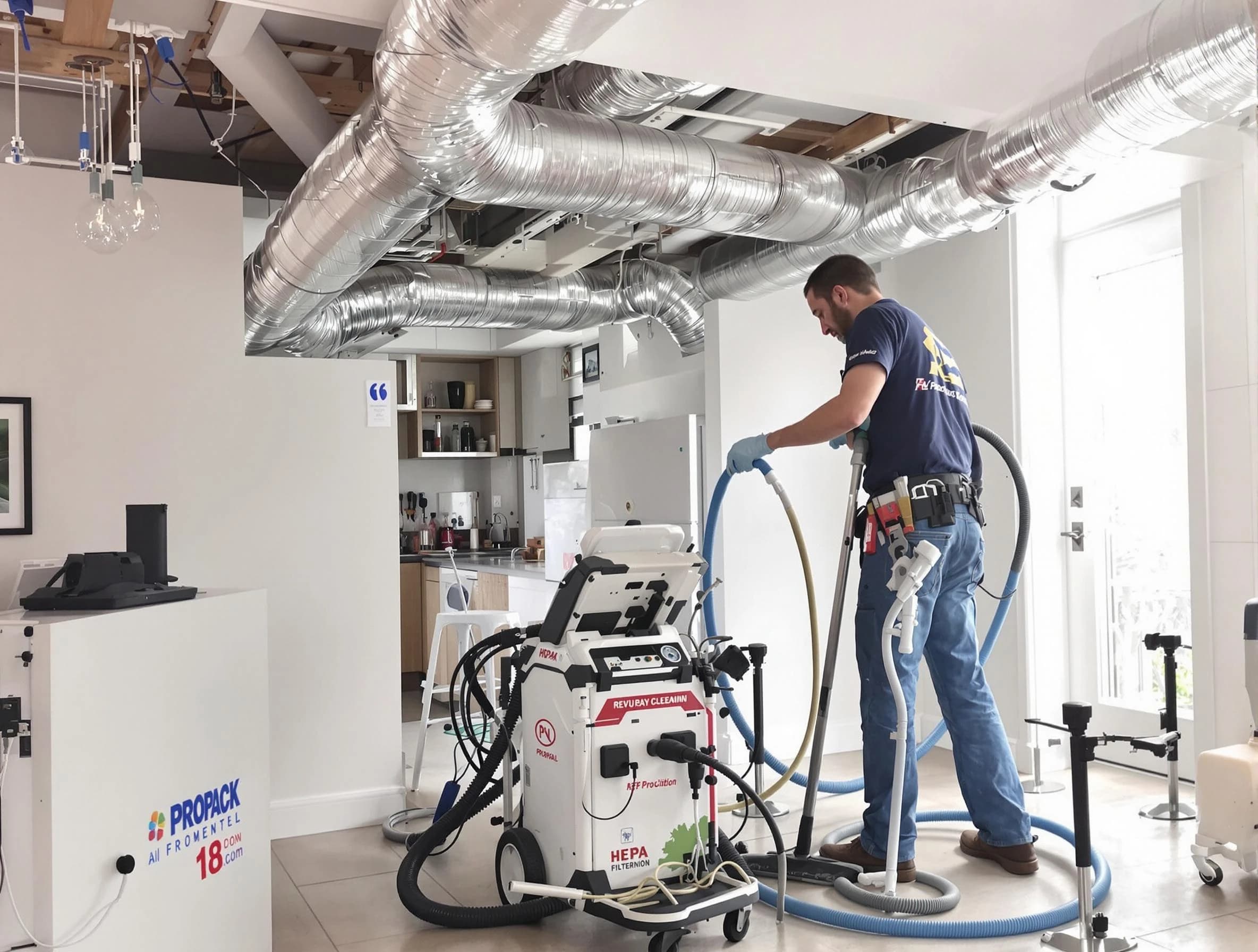 Chester Air Duct Cleaning technician performing advanced pure duct cleaning with specialized equipment in Chester