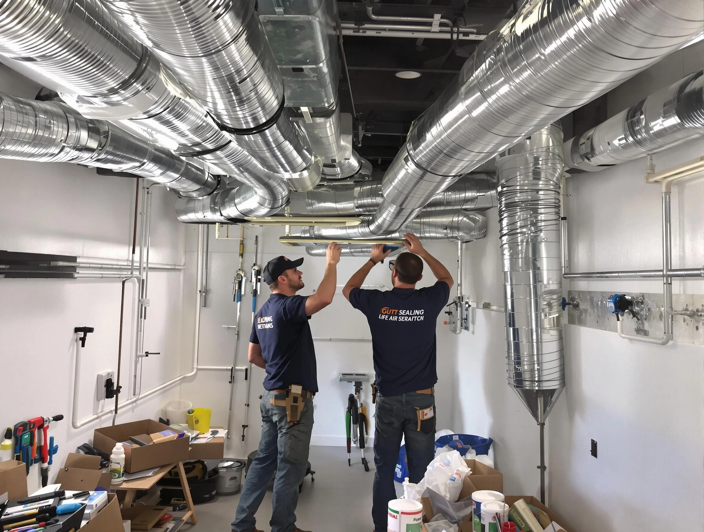 Chester Air Duct Cleaning technician applying professional duct sealing solutions in Chester