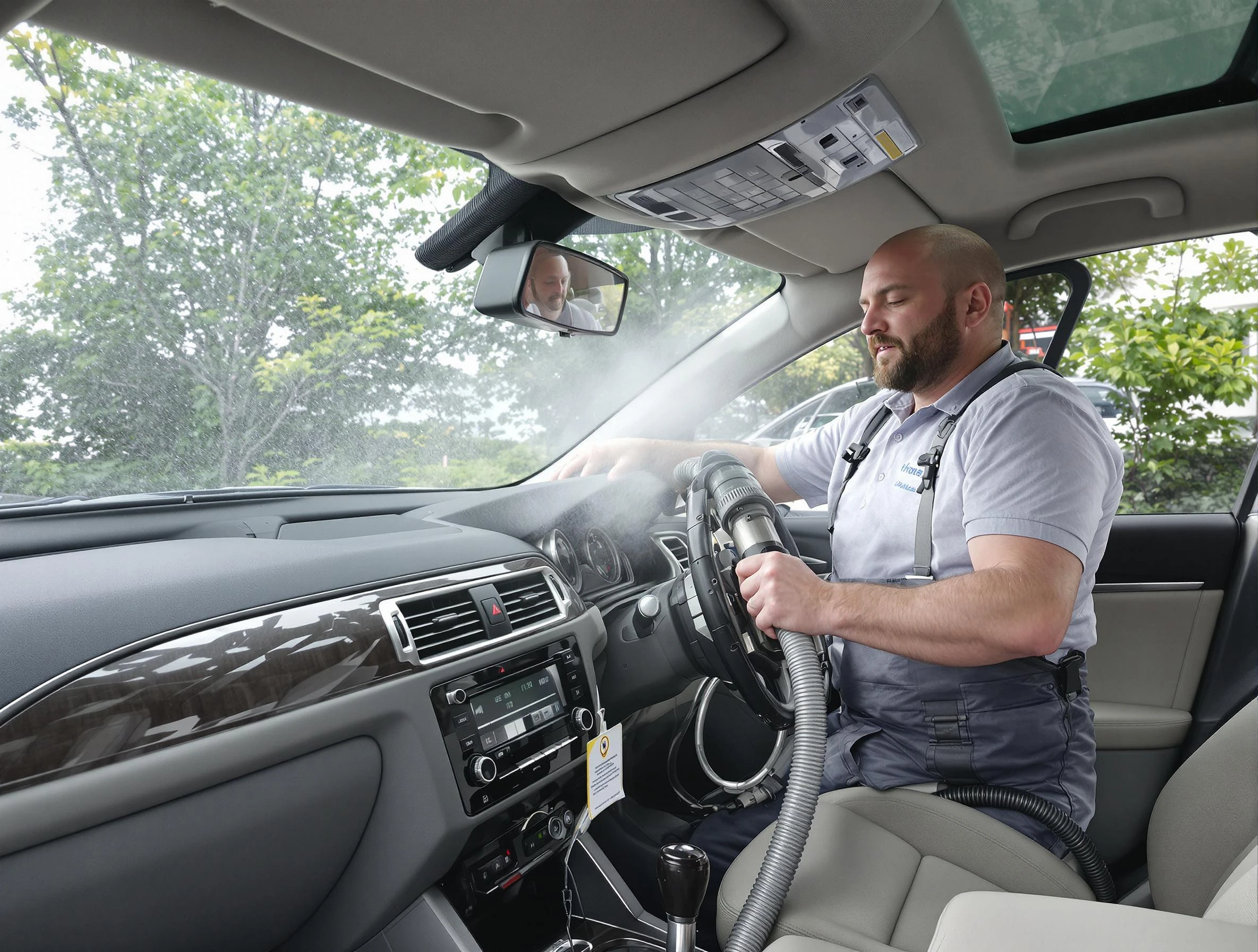 Chester Air Duct Cleaning specialist performing professional car duct cleaning in Chester