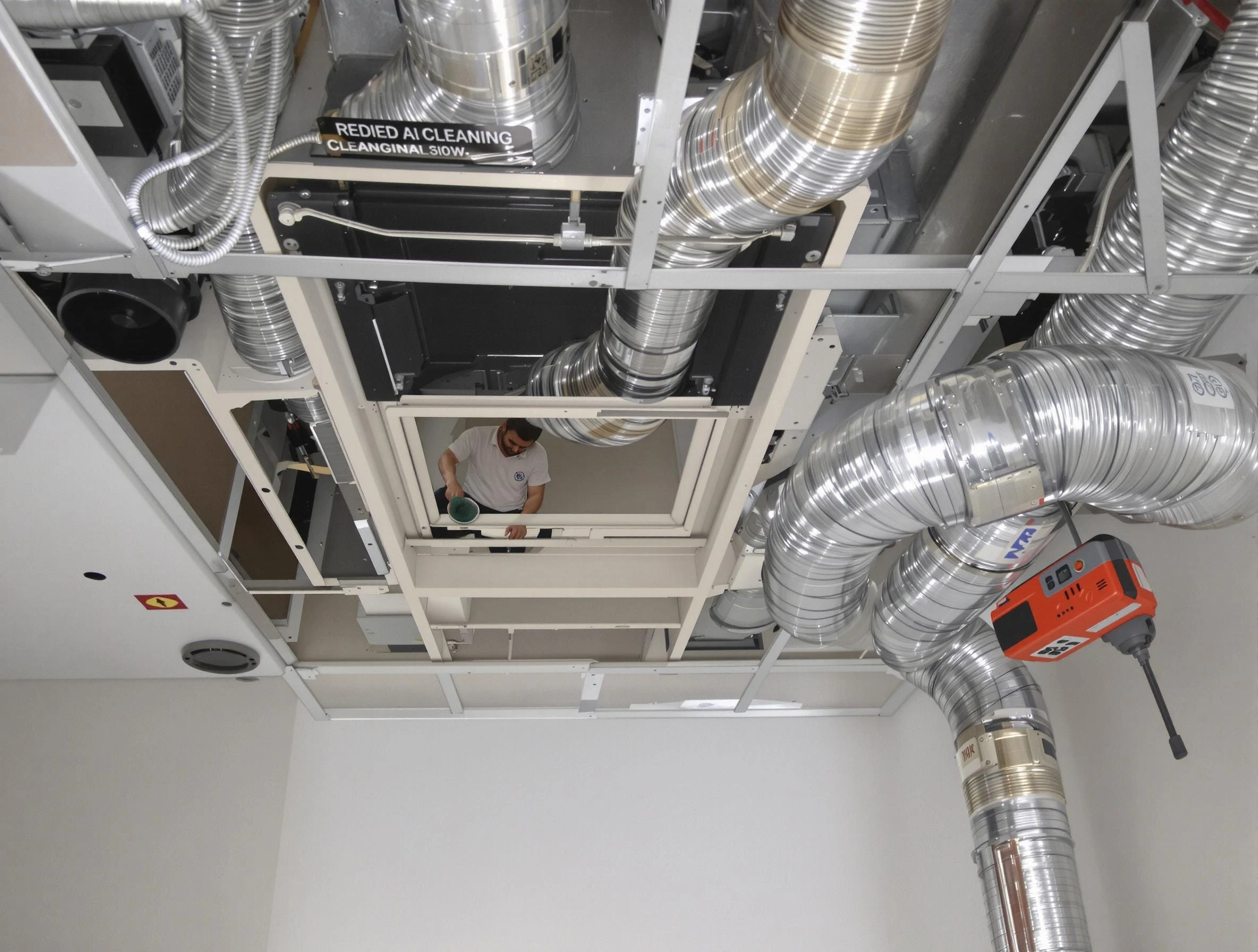 Chester Air Duct Cleaning technician performing detailed central duct system cleaning in Chester