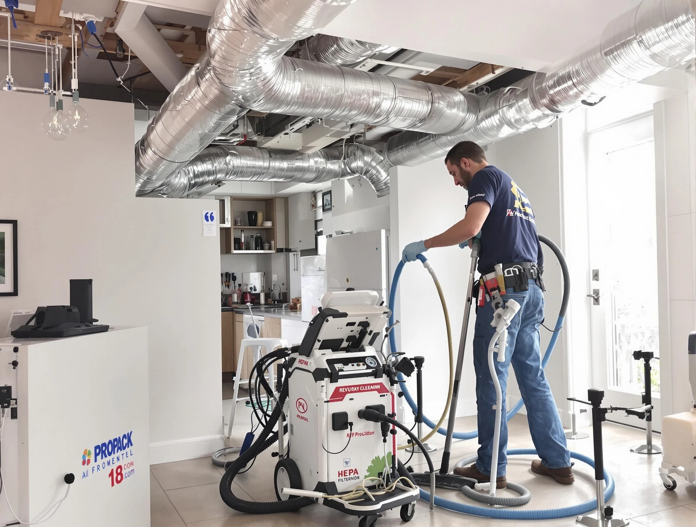 Chester Air Duct Cleaning technician performing advanced pure duct cleaning with specialized equipment in Chester